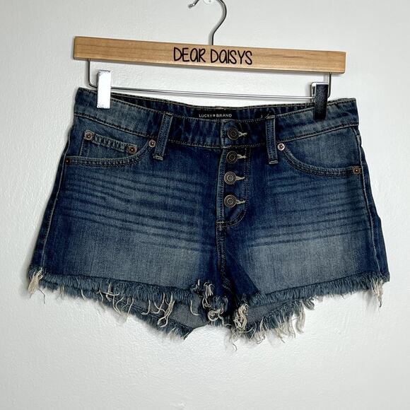 Lucky Brand Cut Off Button Fly Denim Shorts - Picture 1 of 6